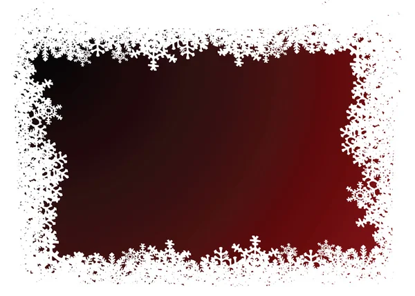 Copo de nieve fondo rojo — Vector de stock