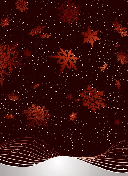 Snowflake fall wave — Stock Vector
