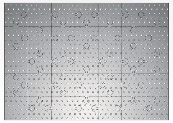 Silver metal jigsaw puzzle — Stock Vector