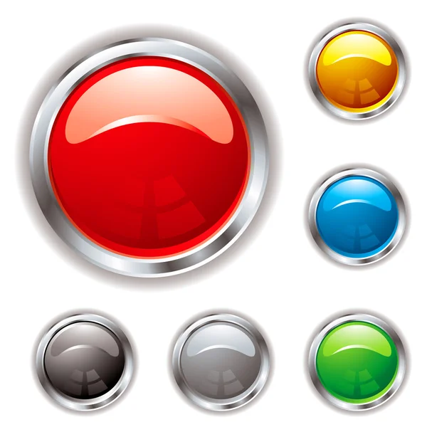 Silver bevel gel button — Stock Vector