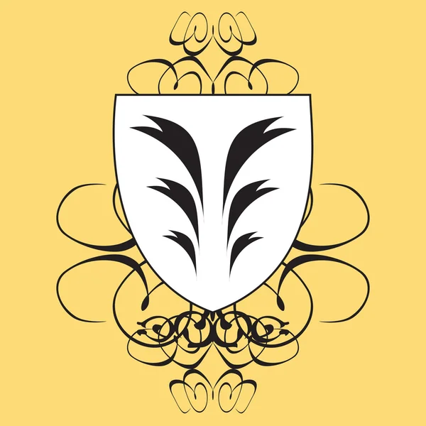 Escudo amarillo — Vector de stock