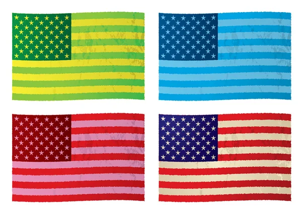 stock vector American grunge flags