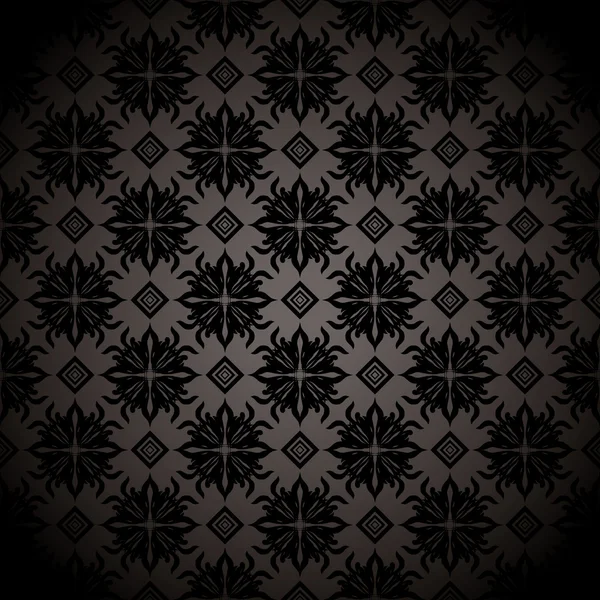 Azulejo negro repetir fondo de pantalla — Archivo Imágenes Vectoriales