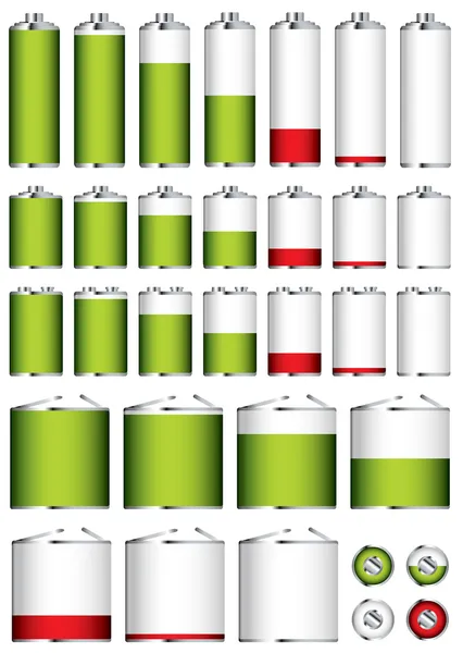 Battery collection sizes — Stock Vector