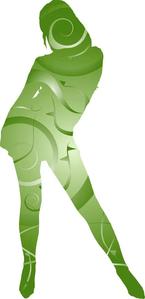 Sexy floral vert — Image vectorielle