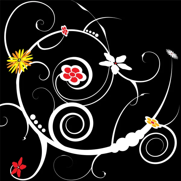 Scroll tatouage carrelage noir — Image vectorielle