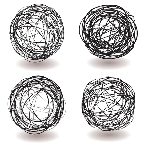 Scribble icône de balle — Image vectorielle