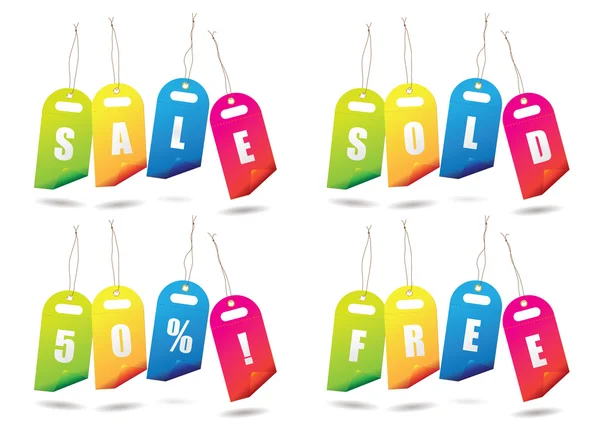 Rainbow sale tags — Stock Vector