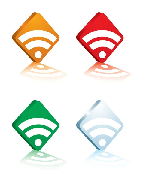 RSS logosu beyaz — Stok Vektör