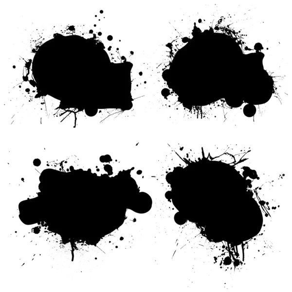 Inkt splat zwarte afgerond — Stockvector