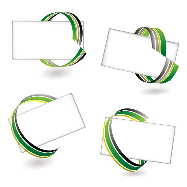 Ribbon card green — Stock Vector