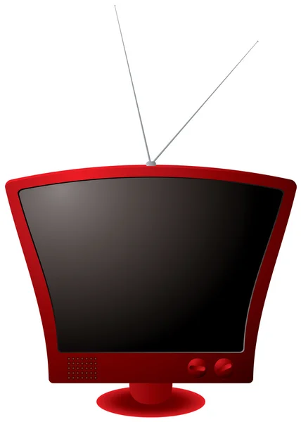 Roter Retro-Fernseher — Stockvektor