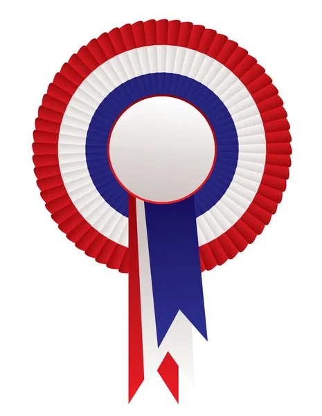 Red white blue rosette awards — Stock Vector