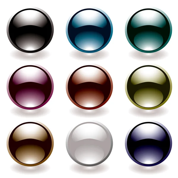 Reflective black button — Stock Vector