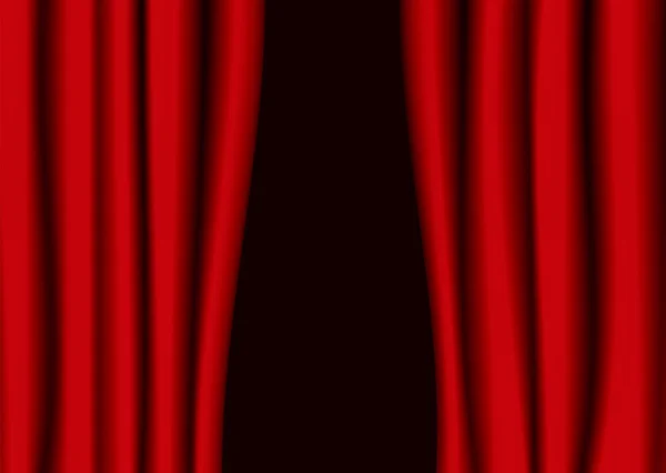Brecha de cortina de teatro rojo — Vector de stock