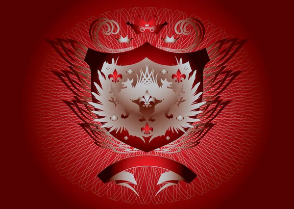 Bouclier rouge gothique — Image vectorielle