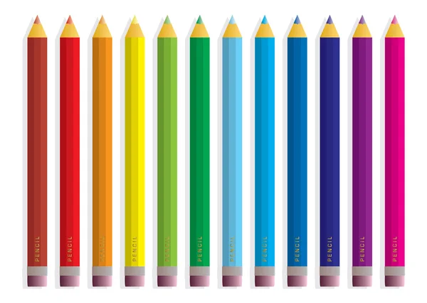 彩虹铅笔 — 图库矢量图片