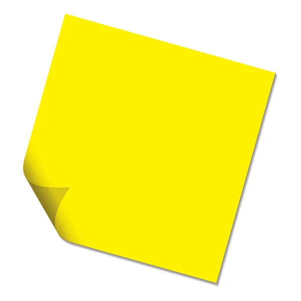 Post it yellow drop shadow — Stock Vector