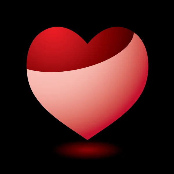 Coeur rose reflet — Image vectorielle
