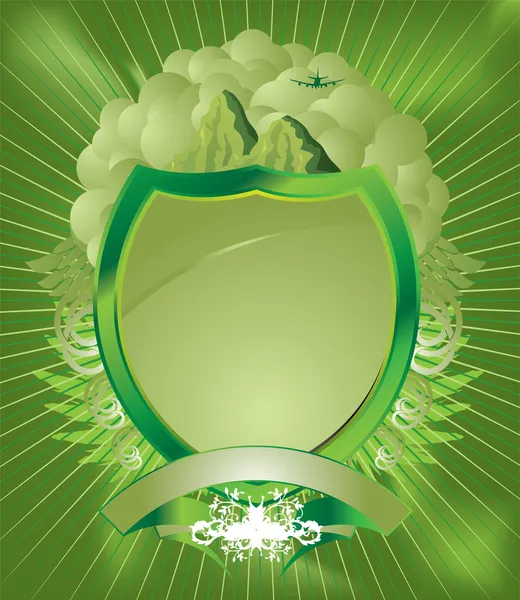 淡い緑色のシールド — ストックベクタ