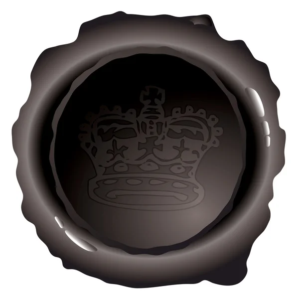 Timbre ovale en cire noire — Image vectorielle