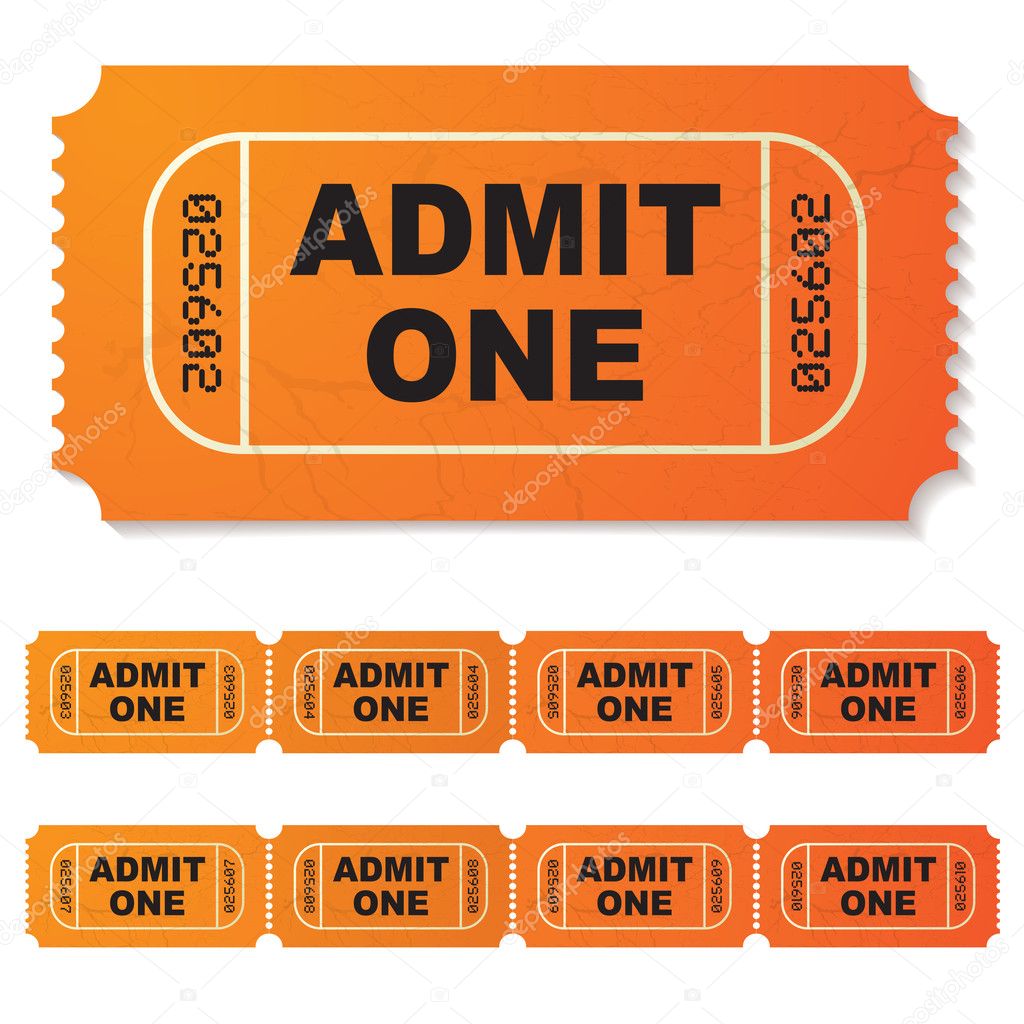 Admit one ticket — Stock Vector © Nicemonkey #3412276