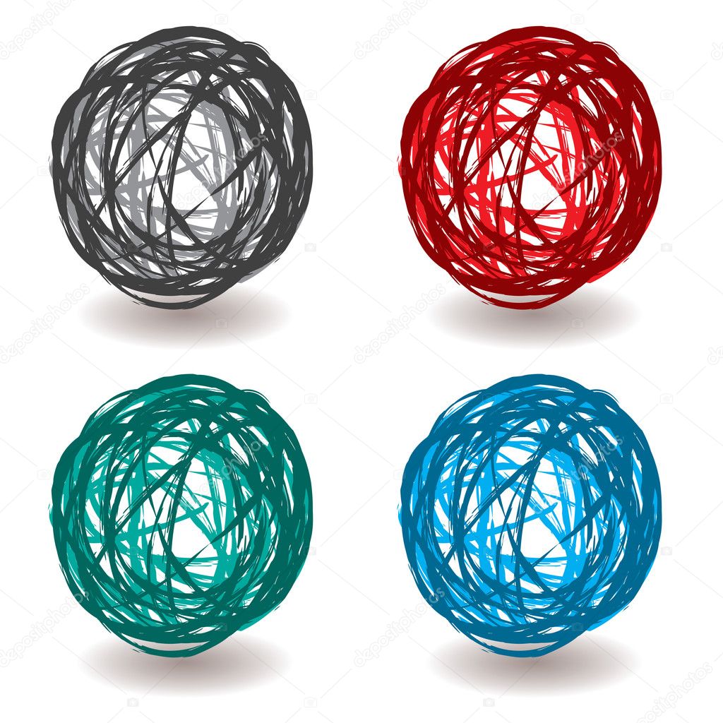 Scribble abstract ball