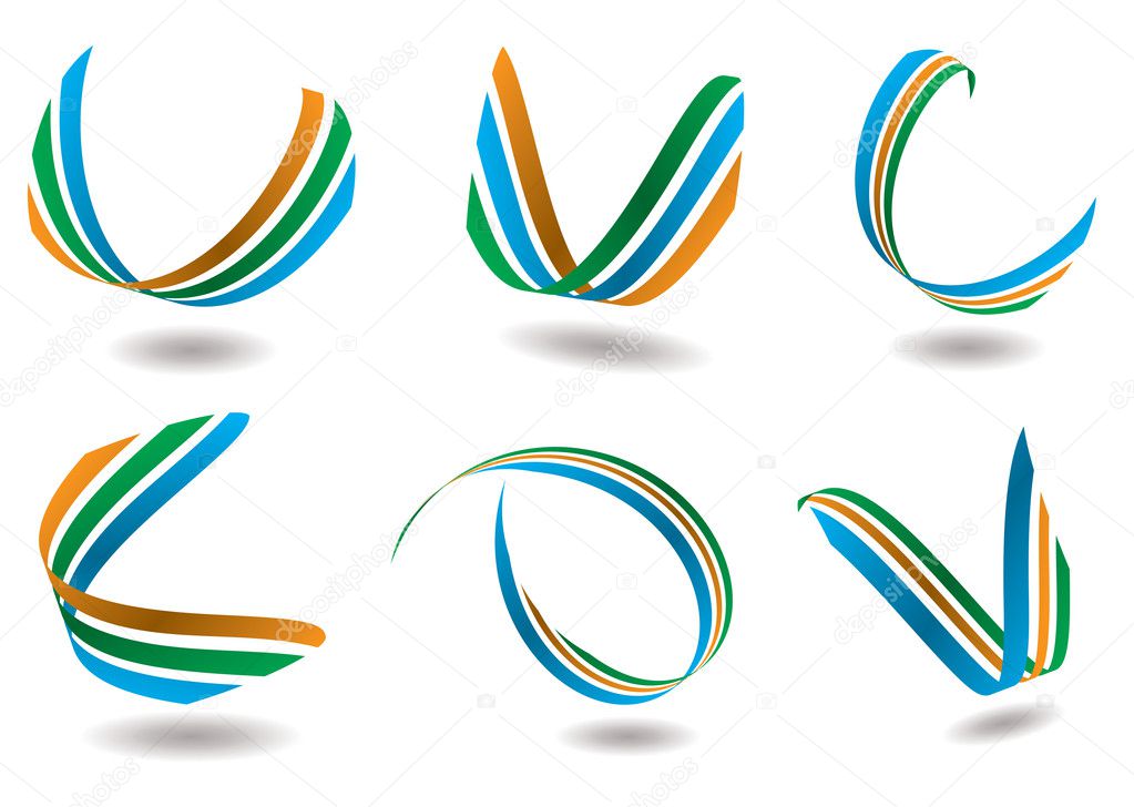 ribbon leaf logo design template vector (2058036)
