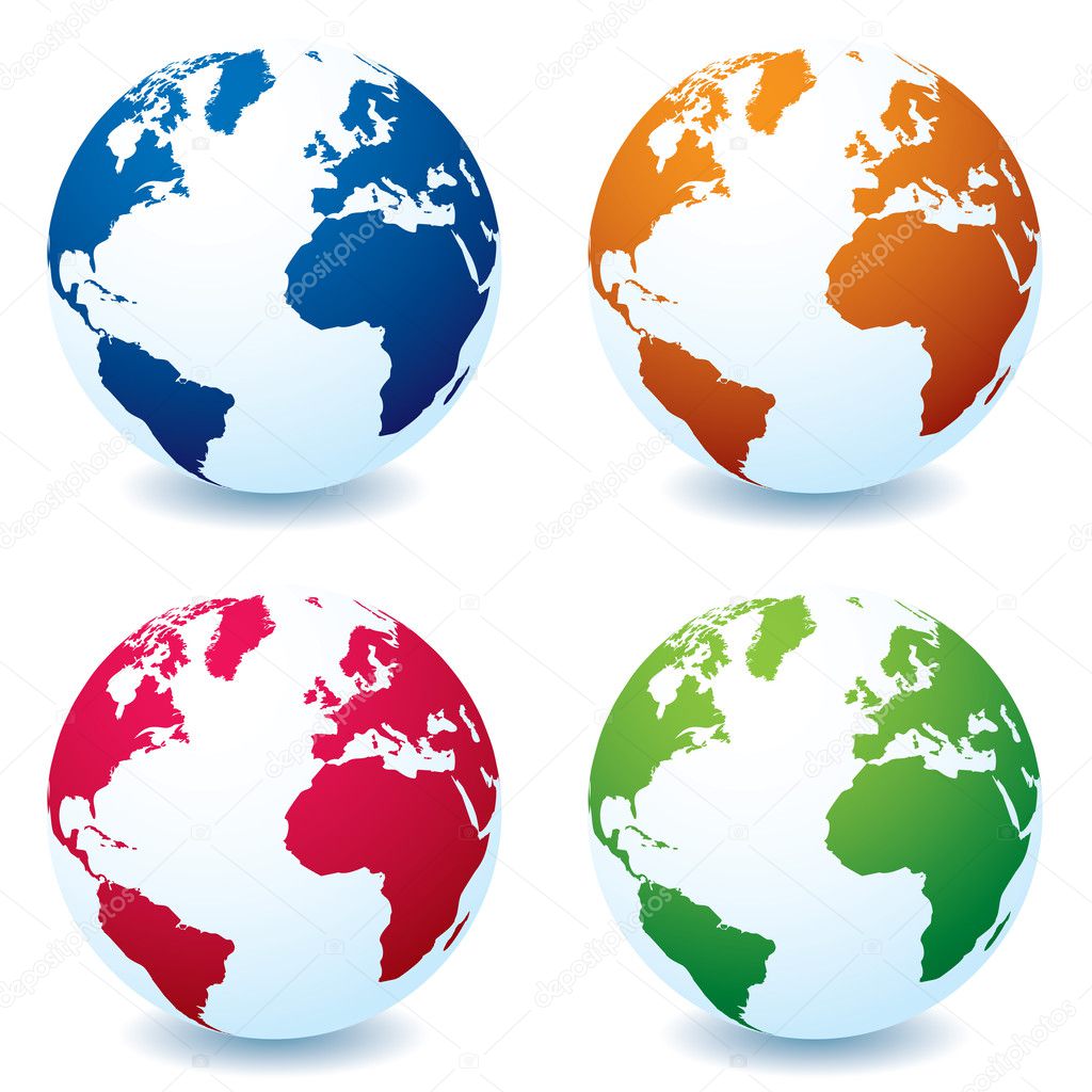 Realistic earth globe variation