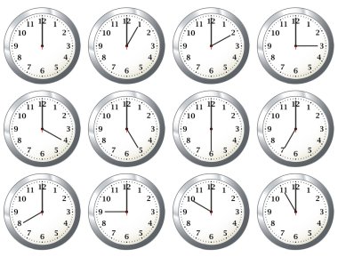 Office clock all times clipart