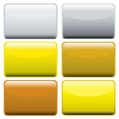 Metallic oblong web buttons clipart