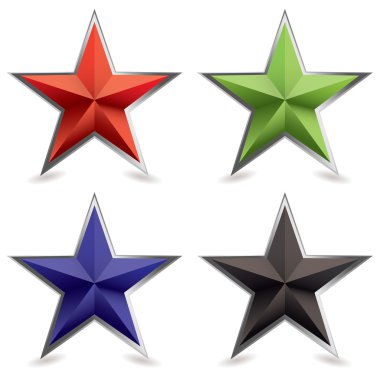 Metal bevel star shape clipart