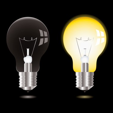 Light bulb on off clipart