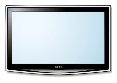 LCD tv white screen clipart