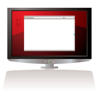 LCD red web browser monitor clipart