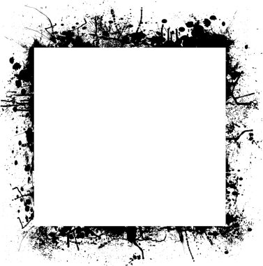 Ink splat border square clipart