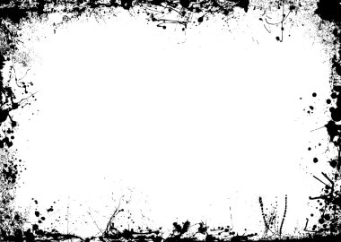 Ink splat border mono clipart