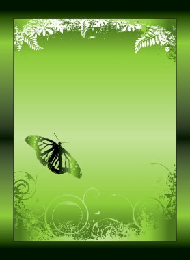 Green gradient floral clipart