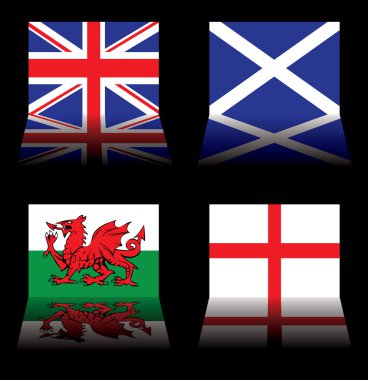 Great britain flags clipart