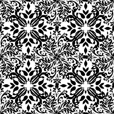 Gothic mono floral clipart