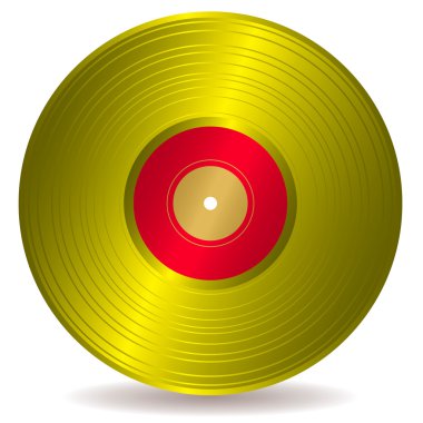 Golden disc record album clipart