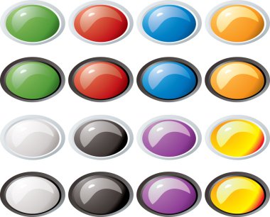 Glass buttons rim oval clipart