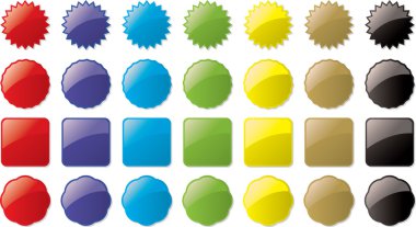 Glass buttons colored clipart