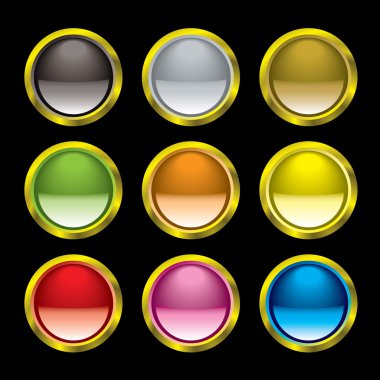 Gel button gold rim clipart