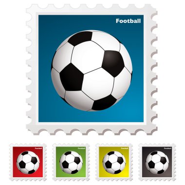 Football world stamp clipart