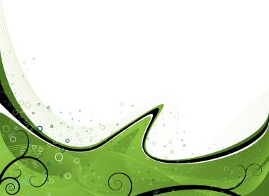 Floral wave green clipart