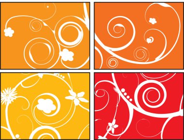 Floral orange burst clipart