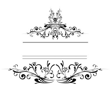 Floral logo shield clipart
