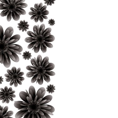 Floral banner black clipart