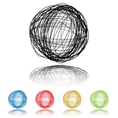 Five scribble clipart